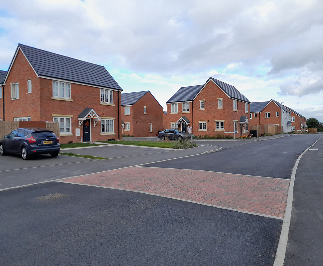 wide view of new build development