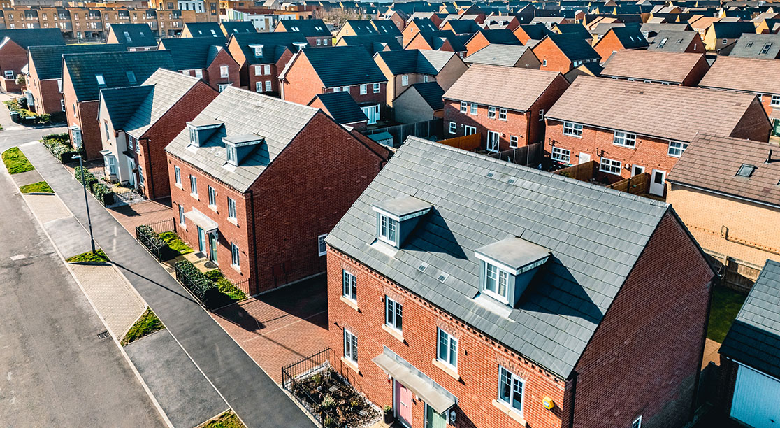 New residential estate, houses in England