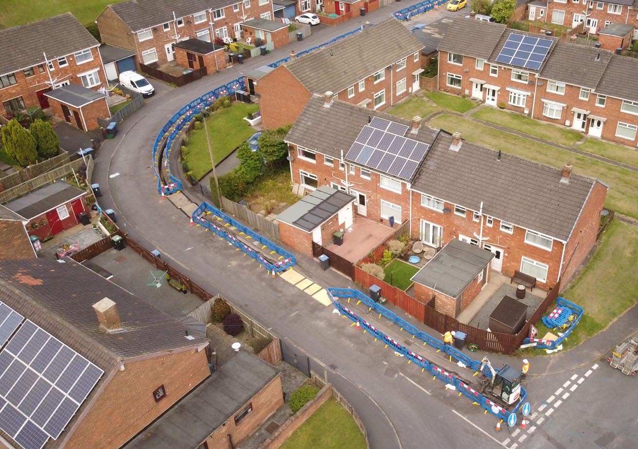 housing development having water works done